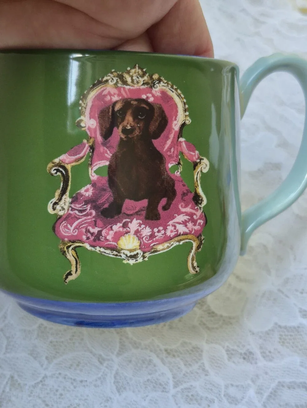 Anthropologie Raphael Balme Dachshund Dog Coffee Cup